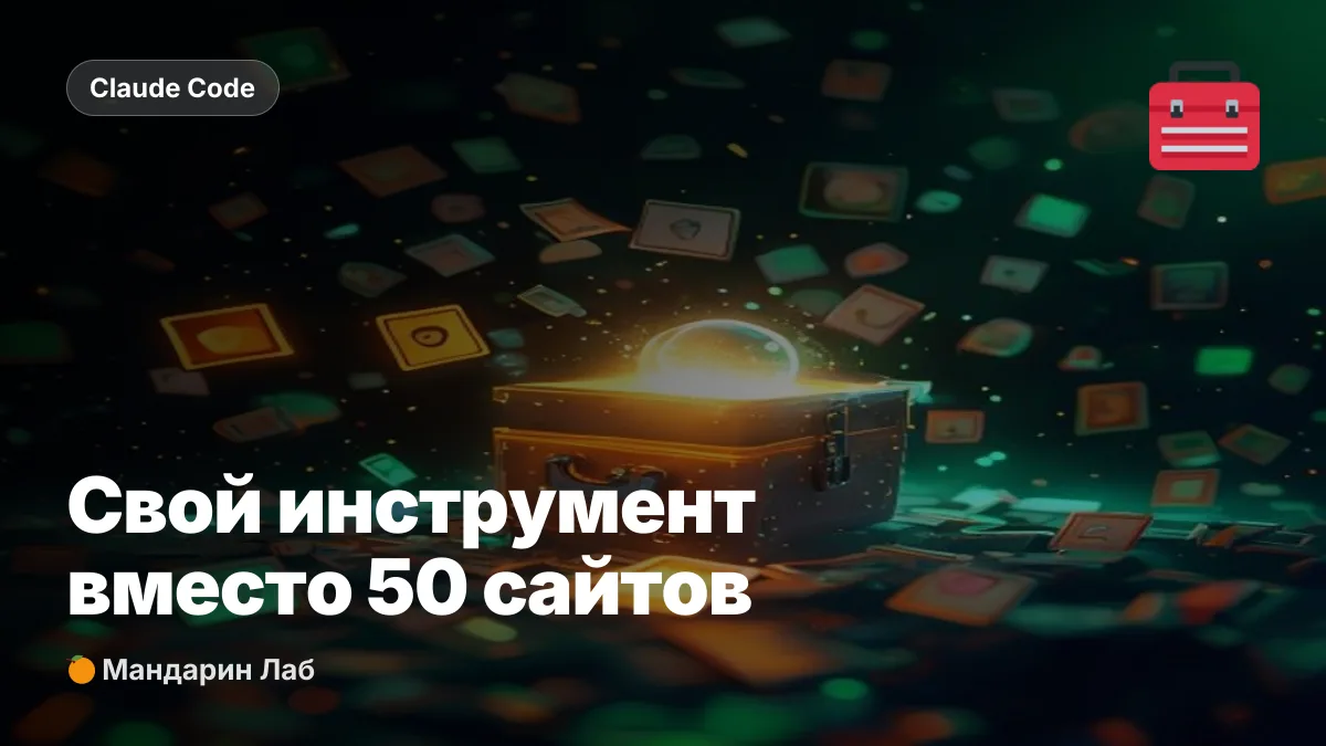 Свой инструмент на Claude Code вместо 50 сайтов